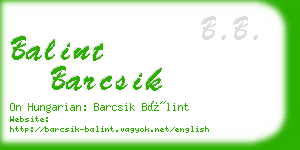 balint barcsik business card